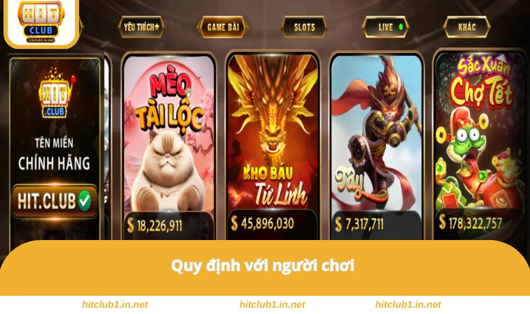 Chính Sách Bảo Mật HITCLUB 3 Quy định với người chơi